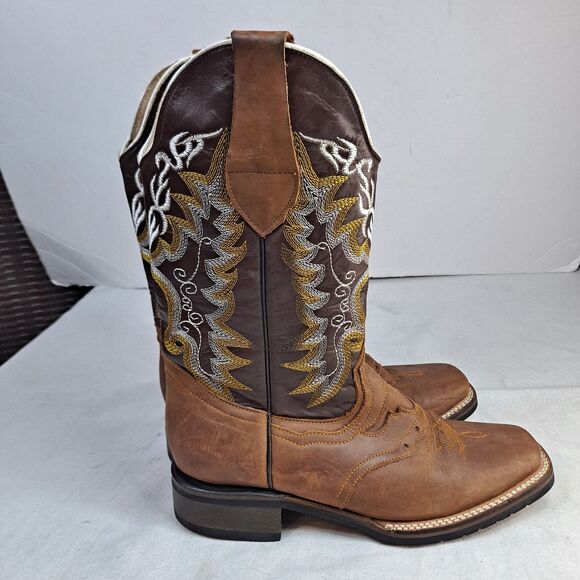 John Davis Western Boots Size 26 (Women's US 9 Men's US 7) Brown Leather Cowgirl - Picture 4 of 13